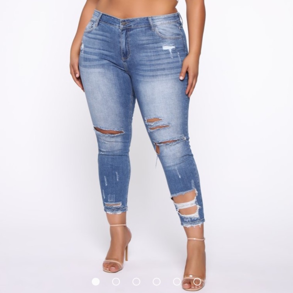 Fashion Nova Light Distressed jeans